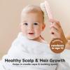 imageWooden Baby Hair Brush  Cradle Cap Baby Brush with Soft Goat Bristles Perfect Gentle Scalp Newborn Comb for Infant Girls Boys Bath EssentialsDark Walnut OvalBlush