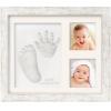 imageBaby Hand and Footprint Kit  Quick Dry Clay Baby Footprint Kit Newborn Keepsake Nursery Picture Frame for Boys Girls Personalized Gifts for Shower ampamp Registry New Mom Gift Onyx BlackVintage White