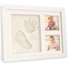 imageBaby Hand and Footprint Kit  Quick Dry Clay Baby Footprint Kit Newborn Keepsake Nursery Picture Frame for Boys Girls Personalized Gifts for Shower ampamp Registry New Mom Gift Onyx BlackAlpine White