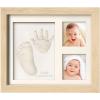 imageBaby Hand and Footprint Kit  Quick Dry Clay Baby Footprint Kit Newborn Keepsake Nursery Picture Frame for Boys Girls Personalized Gifts for Shower ampamp Registry New Mom Gift Onyx BlackAsh Wood