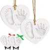 imageBaby Hand and Footprint Kit Keepsake  QuickDry Newborn Foot ampamp Handprint Ornament Kit Boys Girls Personalized New Baby Gifts for New Parents Cute Christmas ampamp Keepsake Gifts Duo HeartDuo Heart