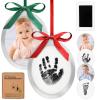 imageInkless Baby Hand and Footprint Kit  TwoSides Newborn Footprint Kit Ornament Personalized Baby Gifts Photo Frame Cute Newborn Keepsake for Nursery Decor New Mom Gifts OvalAlpine WhiteOvalSilver