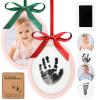 imageInkless Baby Hand and Footprint Kit  TwoSides Newborn Footprint Kit Ornament Personalized Baby Gifts Photo Frame Cute Newborn Keepsake for Nursery Decor New Mom Gifts OvalAlpine WhitePetal Pink