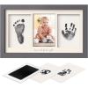 imageInkless Hand and Footprint Kit Boy Girl Newborn Keepsake  No Mess Ink Pad for Baby Handprint Clean Touch Paw Print Kit for Dog Picture Frame Personalized Baby Shower Gifts Onyx BlackGunmetal Gray