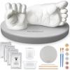 imageKeaBabies Baby Casting Kit Hands and Feet Mold  3D Newborn Hand Casting Kit ampamp Stylish Wood Base Easy DIY Infant Foot Molds 09 MonthsBPAFree Baby KeepsakeShower Gifts for Moms Round Cloud GrayCloud Gray