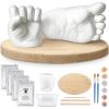 imageKeaBabies Baby Casting Kit Hands and Feet Mold  3D Newborn Hand Casting Kit ampamp Stylish Wood Base Easy DIY Infant Foot Molds 09 MonthsBPAFree Baby KeepsakeShower Gifts for Moms Round Cloud GrayAsh Wood