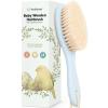 imageWooden Baby Hair Brush  Cradle Cap Baby Brush with Soft Goat Bristles Perfect Gentle Scalp Newborn Comb for Infant Girls Boys Bath EssentialsDark Walnut OvalFrost