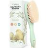 imageWooden Baby Hair Brush  Cradle Cap Baby Brush with Soft Goat Bristles Perfect Gentle Scalp Newborn Comb for Infant Girls Boys Bath EssentialsDark Walnut OvalSage