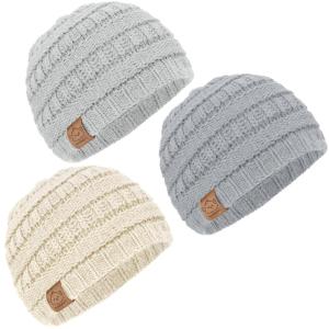image3Pack Baby Beanies for Boys Girls  Stretchy Knit Baby Hats Cute Newborn ampamp Toddler Winter Hat Soft ampamp Warm Infant Beanie 636 Months Cloud MCloud
