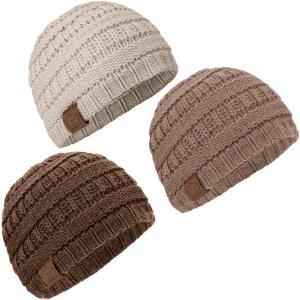 image3Pack Baby Beanies for Boys Girls  Stretchy Knit Baby Hats Cute Newborn ampamp Toddler Winter Hat Soft ampamp Warm Infant Beanie 636 Months Cloud MPecan