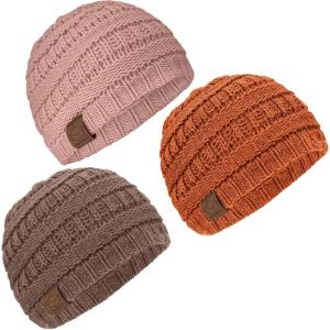 image3Pack Baby Beanies for Boys Girls  Stretchy Knit Baby Hats Cute Newborn ampamp Toddler Winter Hat Soft ampamp Warm Infant Beanie 636 Months Cloud MTawny