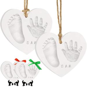 imageBaby Hand and Footprint Kit Keepsake  QuickDry Newborn Foot ampamp Handprint Ornament Kit Boys Girls Personalized New Baby Gifts for New Parents Cute Christmas ampamp Keepsake Gifts Duo HeartDuo Heart
