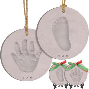 imageBaby Hand and Footprint Kit Keepsake  QuickDry Newborn Foot ampamp Handprint Ornament Kit Boys Girls Personalized New Baby Gifts for New Parents Cute Christmas ampamp Keepsake Gifts Duo HeartDove  MultiColored