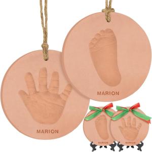 imageBaby Hand and Footprint Kit Keepsake  QuickDry Newborn Foot ampamp Handprint Ornament Kit Boys Girls Personalized New Baby Gifts for New Parents Cute Christmas ampamp Keepsake Gifts Duo HeartSquash  MultiColored