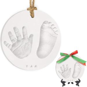 imageBaby Hand and Footprint Kit Keepsake  QuickDry Newborn Foot ampamp Handprint Ornament Kit Boys Girls Personalized New Baby Gifts for New Parents Cute Christmas ampamp Keepsake Gifts Duo HeartMulticolored