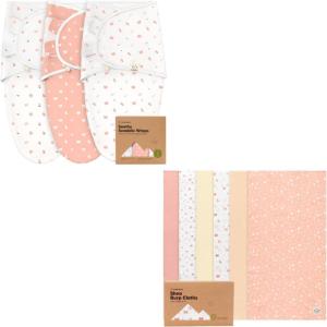 imageKeaBabies 3Pack Baby Swaddle Sleep Sacks and 6Pack Organic Burp Cloths Baby Girl Boy  Organic Newborn Swaddle Sack Large Baby Burp Cloths
