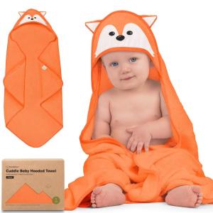 imageKeaBabies Hooded Baby Towel for Newborn  Viscose Derived from Bamboo Large Baby Bath Towels with Hood for Boys Girls Toddler Extra Absorbent ampamp Soft Newborn Bath Essentials CatFox