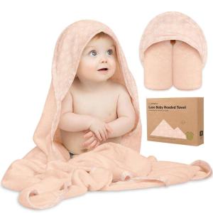 imageKeaBabies Hooded Baby Towel for Newborn  Viscose Derived from Bamboo Large Baby Bath Towels with Hood for Boys Girls Toddler Extra Absorbent ampamp Soft Newborn Bath Essentials CatPink Crystal