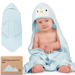 imageKeaBabies Hooded Baby Towel for Newborn  Viscose Derived from Bamboo Large Baby Bath Towels with Hood for Boys Girls Toddler Extra Absorbent ampamp Soft Newborn Bath Essentials CatPenguin