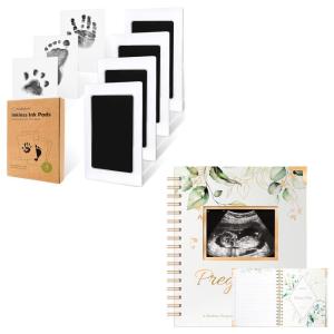 imageKeaBabies Inkless Hand and Footprint Kit ampamp Pregnancy Journal for Moms to Be  4Pack Ink Pad for Baby Hand and Footprints  90 Pages Hardcover Pregnancy Book  Dog Paw Print Kit  Pregnancy Journals
