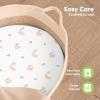 image2Pack Baby Bassinet Sheets Girl Boy  Viscose Derived from Bamboo Fitted Bassinet Sheets Compatible with Halo Bassinest Swivel Sleeper Baby Delight Graco Bedside Bassinet Mattress Sheet BunniesNibbleBruce