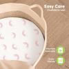 image2Pack Baby Bassinet Sheets Girl Boy  Viscose Derived from Bamboo Fitted Bassinet Sheets Compatible with Halo Bassinest Swivel Sleeper Baby Delight Graco Bedside Bassinet Mattress Sheet BunniesBeach Day