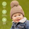 image2Pack Baby Hats for Girls Boys  Stretchy Baby Beanies Cute Newborn ampamp Toddler Winter Hat Soft ampamp Warm Pom Pom Beanie for Infant Toddler Boys Girls 636 Months Ember MDune