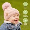 image2Pack Baby Hats for Girls Boys  Stretchy Baby Beanies Cute Newborn ampamp Toddler Winter Hat Soft ampamp Warm Pom Pom Beanie for Infant Toddler Boys Girls 636 Months Ember MMacaron