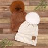 image2Pack Baby Hats for Girls Boys  Stretchy Baby Beanies Cute Newborn ampamp Toddler Winter Hat Soft ampamp Warm Pom Pom Beanie for Infant Toddler Boys Girls 636 Months Ember MRust