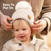 image2Pack Baby Hats for Girls Boys  Stretchy Baby Beanies Cute Newborn ampamp Toddler Winter Hat Soft ampamp Warm Pom Pom Beanie for Infant Toddler Boys Girls 636 Months Ember MRust