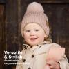 image2Pack Baby Hats for Girls Boys  Stretchy Baby Beanies Cute Newborn ampamp Toddler Winter Hat Soft ampamp Warm Pom Pom Beanie for Infant Toddler Boys Girls 636 Months Ember MFawn
