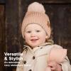 image2Pack Baby Hats for Girls Boys  Stretchy Baby Beanies Cute Newborn ampamp Toddler Winter Hat Soft ampamp Warm Pom Pom Beanie for Infant Toddler Boys Girls 636 Months Ember MTea Rose