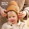 image2Pack Baby Hats for Girls Boys  Stretchy Baby Beanies Cute Newborn ampamp Toddler Winter Hat Soft ampamp Warm Pom Pom Beanie for Infant Toddler Boys Girls 636 Months Ember MDune