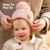 image2Pack Baby Hats for Girls Boys  Stretchy Baby Beanies Cute Newborn ampamp Toddler Winter Hat Soft ampamp Warm Pom Pom Beanie for Infant Toddler Boys Girls 636 Months Ember MFawn