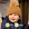image2Pack Baby Hats for Girls Boys  Stretchy Baby Beanies Cute Newborn ampamp Toddler Winter Hat Soft ampamp Warm Pom Pom Beanie for Infant Toddler Boys Girls 636 Months Ember MDune