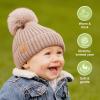 image2Pack Baby Hats for Girls Boys  Stretchy Baby Beanies Cute Newborn ampamp Toddler Winter Hat Soft ampamp Warm Pom Pom Beanie for Infant Toddler Boys Girls 636 Months Ember MFawn