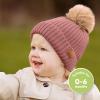image2Pack Baby Hats for Girls Boys  Stretchy Baby Beanies Cute Newborn ampamp Toddler Winter Hat Soft ampamp Warm Pom Pom Beanie for Infant Toddler Boys Girls 636 Months Ember MTea Rose