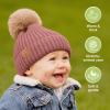 image2Pack Baby Hats for Girls Boys  Stretchy Baby Beanies Cute Newborn ampamp Toddler Winter Hat Soft ampamp Warm Pom Pom Beanie for Infant Toddler Boys Girls 636 Months Ember MTea Rose
