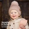 image2Pack Baby Hats for Girls Boys  Stretchy Baby Beanies Cute Newborn ampamp Toddler Winter Hat Soft ampamp Warm Pom Pom Beanie for Infant Toddler Boys Girls 636 Months Ember MFawn