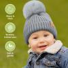image2Pack Baby Hats for Girls Boys  Stretchy Baby Beanies Cute Newborn ampamp Toddler Winter Hat Soft ampamp Warm Pom Pom Beanie for Infant Toddler Boys Girls 636 Months Ember MSteel