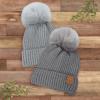 image2Pack Baby Hats for Girls Boys  Stretchy Baby Beanies Cute Newborn ampamp Toddler Winter Hat Soft ampamp Warm Pom Pom Beanie for Infant Toddler Boys Girls 636 Months Ember MSteel
