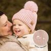 image2Pack Baby Hats for Girls Boys  Stretchy Baby Beanies Cute Newborn ampamp Toddler Winter Hat Soft ampamp Warm Pom Pom Beanie for Infant Toddler Boys Girls 636 Months Ember MFawn