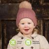 image2Pack Baby Hats for Girls Boys  Stretchy Baby Beanies Cute Newborn ampamp Toddler Winter Hat Soft ampamp Warm Pom Pom Beanie for Infant Toddler Boys Girls 636 Months Ember MTea Rose
