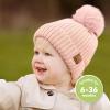 image2Pack Baby Hats for Girls Boys  Stretchy Baby Beanies Cute Newborn ampamp Toddler Winter Hat Soft ampamp Warm Pom Pom Beanie for Infant Toddler Boys Girls 636 Months Ember MMacaron