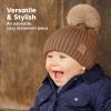 image2Pack Baby Hats for Girls Boys  Stretchy Baby Beanies Cute Newborn ampamp Toddler Winter Hat Soft ampamp Warm Pom Pom Beanie for Infant Toddler Boys Girls 636 Months Ember MDune