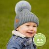 image2Pack Baby Hats for Girls Boys  Stretchy Baby Beanies Cute Newborn ampamp Toddler Winter Hat Soft ampamp Warm Pom Pom Beanie for Infant Toddler Boys Girls 636 Months Ember MSteel