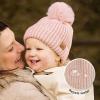 image2Pack Baby Hats for Girls Boys  Stretchy Baby Beanies Cute Newborn ampamp Toddler Winter Hat Soft ampamp Warm Pom Pom Beanie for Infant Toddler Boys Girls 636 Months Ember MFawn