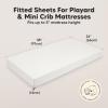 image2Pack Mini Crib Sheets Fitted  38x26 Pack N Play Sheets for Pack and Play Mattress Organic Cotton Soft ampamp Breathable Playard Bedding Neutral Mini Toddler Bed Cover for Boys Girls EllySoft White