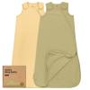 image2Pack Organic Baby Sleep Sacks 100 Cotton  Soft ampamp Breathable 05TOG Baby Wearable Blanket Toddler Sleeping Sack 1824 months Easy to Wear Transitional Swaddles for Newborns InfantsGlacier LAvocado