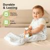 image2Pack Organic Baby Sleep Sacks 100 Cotton  Soft ampamp Breathable 05TOG Baby Wearable Blanket Toddler Sleeping Sack 1824 months Easy to Wear Transitional Swaddles for Newborns InfantsGlacier LGlacier